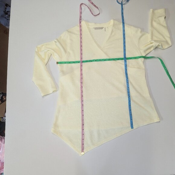 Soft Surroundings Petite Large Yellow Asymmetrical Top - Picture 6 of 9